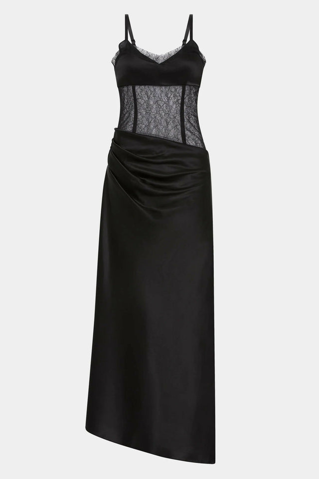 Sir The Label Dunya Draped Gown - 8 / Black - Dresses