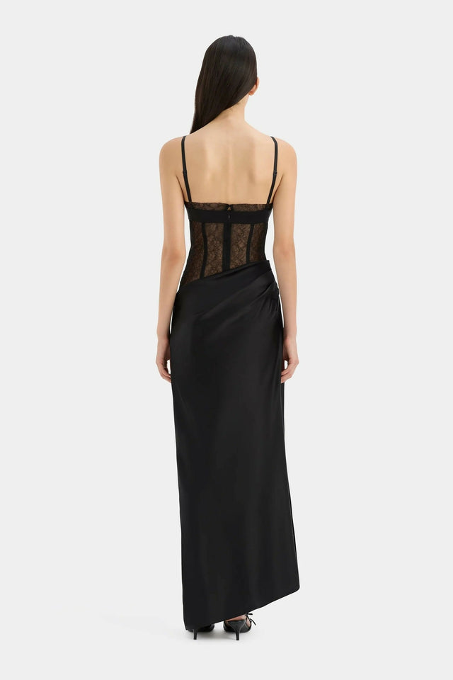 Sir The Label Dunya Draped Gown - 8 / Black - Dresses