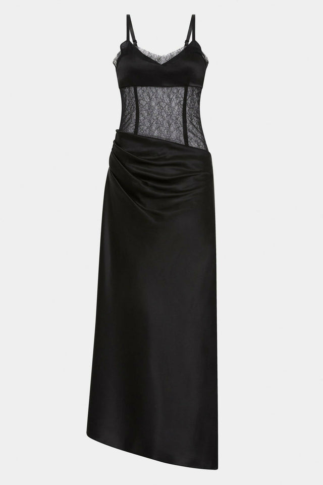 Sir The Label Dunya Draped Gown in Black / Size - 6 / Black - Dresses