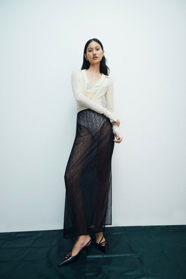 Sir The Label Dunya Skirt Bralette and Drape Cowl Top Set - 6 / Black - Outfit Sets