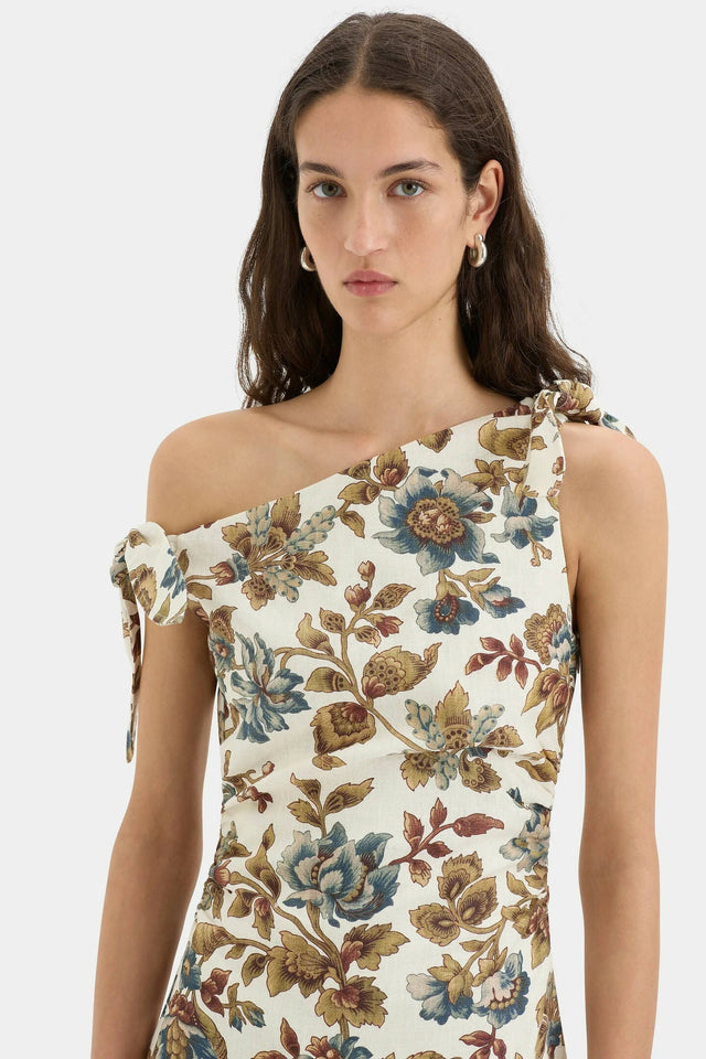 Sir The Label Eleanora Tie Shoulder Dress in Viola Print - 12 / Print - Dresses
