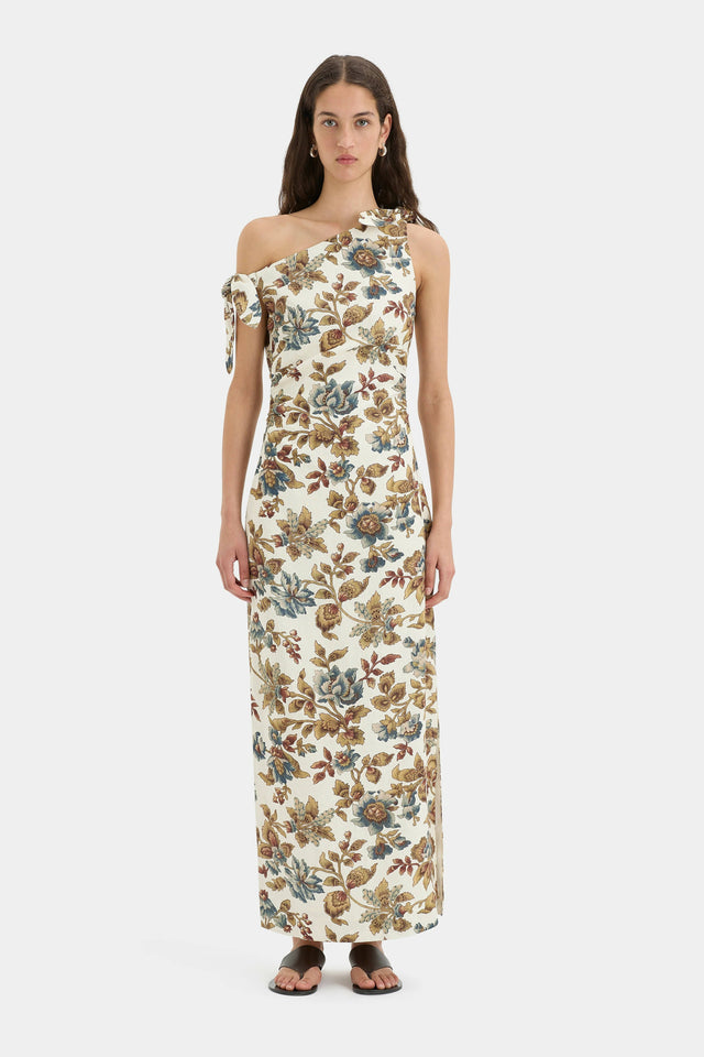 Sir The Label Eleanora Tie Shoulder Dress in Viola Print - 12 / Print - Dresses