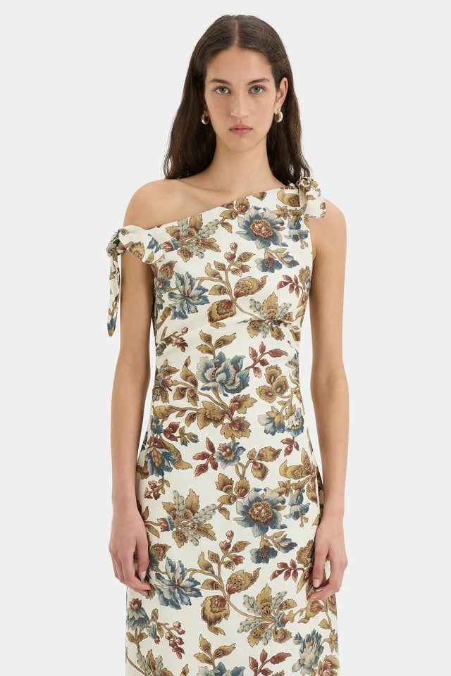 Sir The Label Eleanora Tie Shoulder Dress in Viola Print - 12 / Print - Dresses