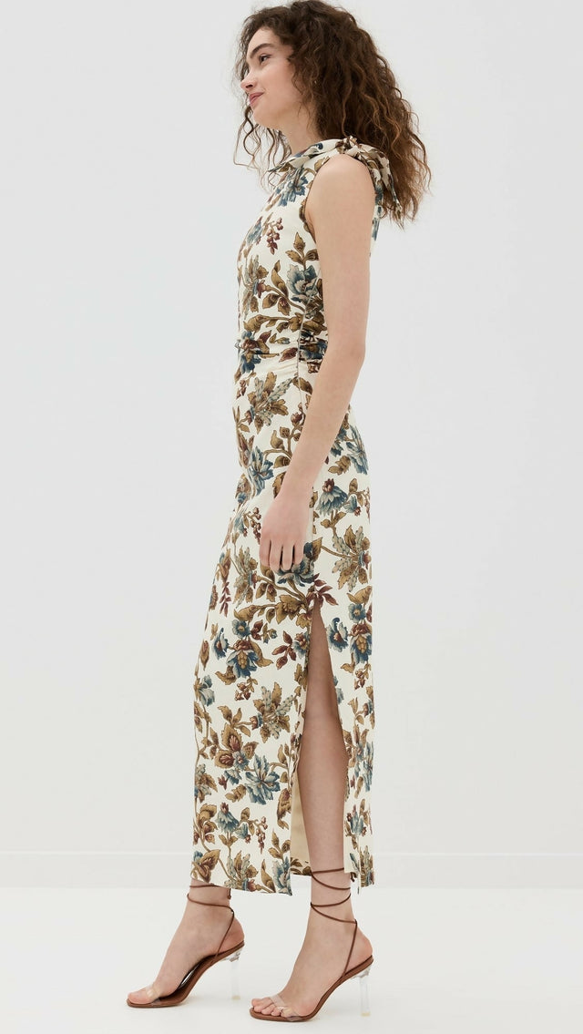 Sir The Label Eleanora Tie Shoulder Dress Viola Print - 10 / Print - Dresses