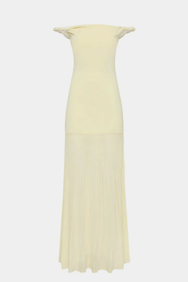 Sir The Label Elia Off Shoulder Twist Dress in Lemon Sorbet - Dresses