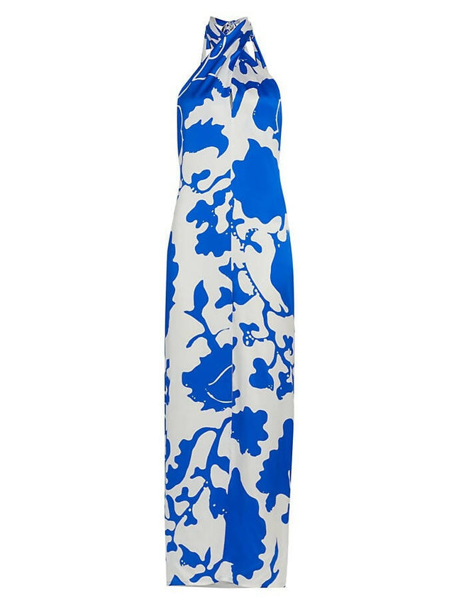 Sir The Label Esme Silk Halter Maxi Dress - 10 / Print - Dresses