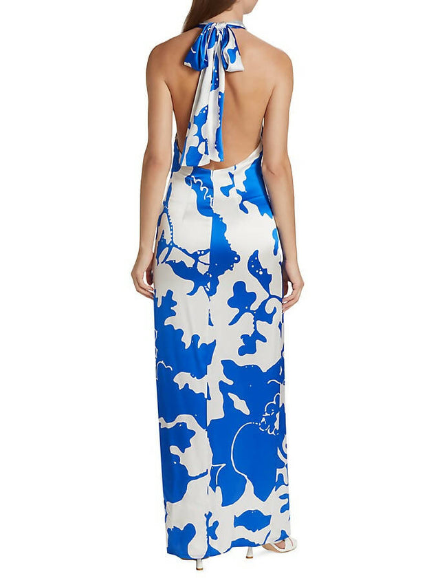 Sir The Label Esme Silk Halter Maxi Dress - 10 / Print - Dresses