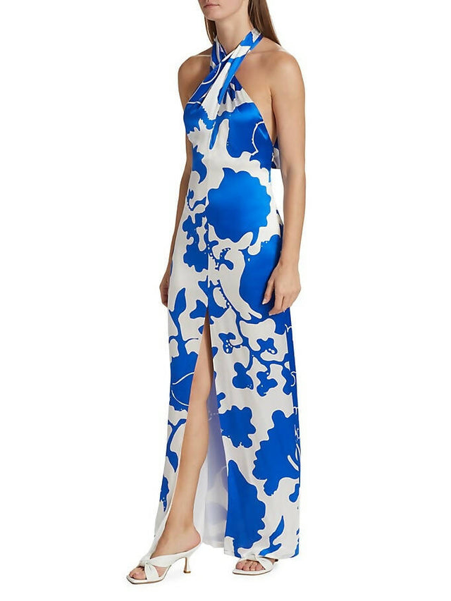 Sir The Label Esme Silk Halter Maxi Dress - 10 / Print - Dresses
