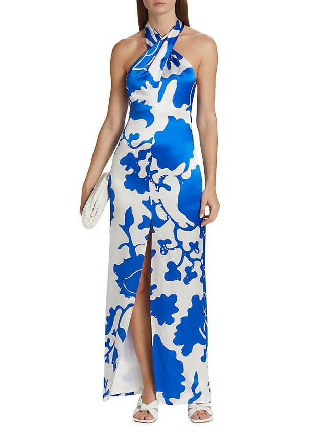 Sir The Label Esme Silk Halter Maxi Dress - 10 / Print - Dresses