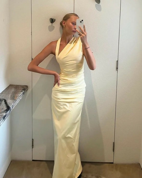 Sir The Label Giacomo Gathered Gown - 6 / Yellow - Dresses