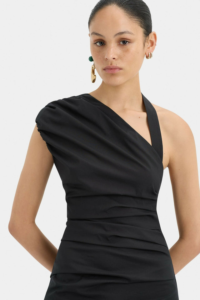 Sir The Label Giacomo Gathered Gown in Black Size 10 - 10 / Black - Dresses