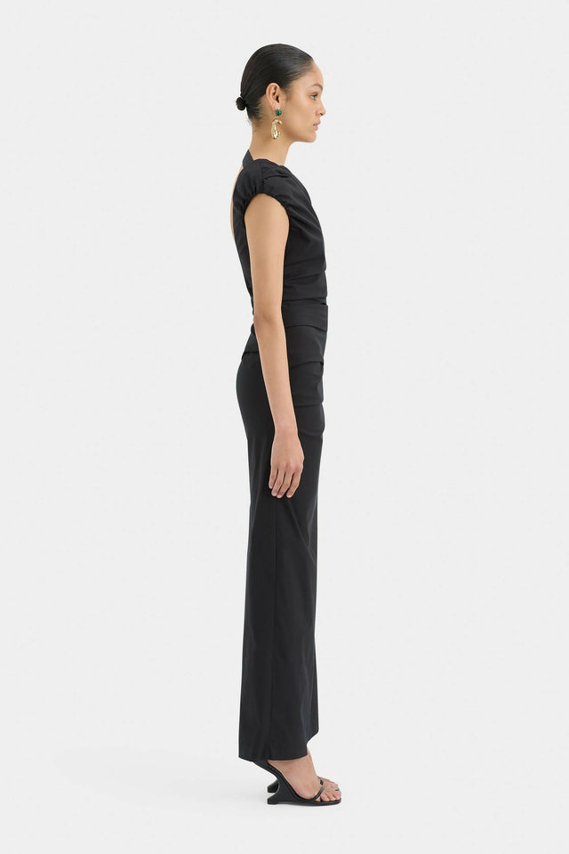 Sir The Label Giacomo Gathered Gown in Black Size 10 - 10 / Black - Dresses