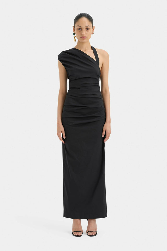 Sir The Label Giacomo Gathered Gown in Black Size 10 - 10 / Black - Dresses