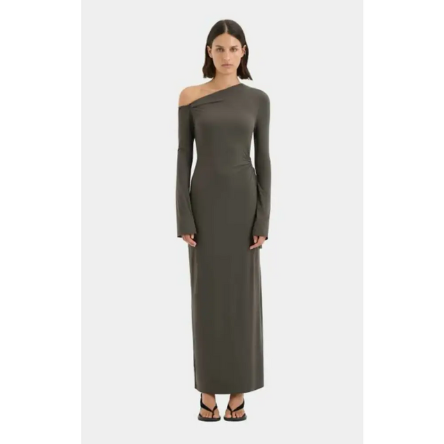 Sir The Label Hana Tie Maxi Dress - 10 / Gray - Dresses