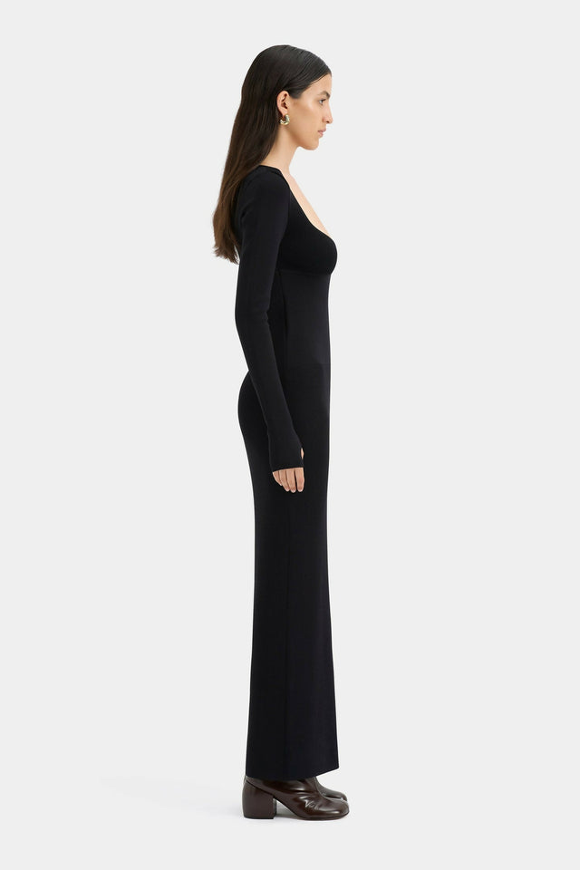 Sir The Label Helena Long Sleeve Midi Dress In Black - 8 / Black - Dresses