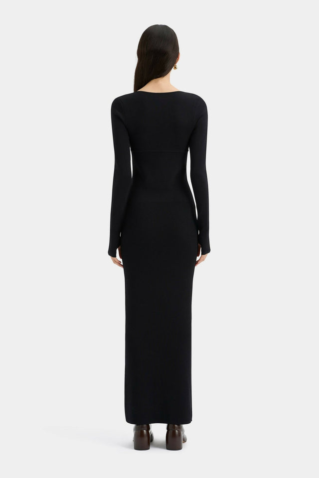 Sir The Label Helena Long Sleeve Midi Dress In Black - 8 / Black - Dresses