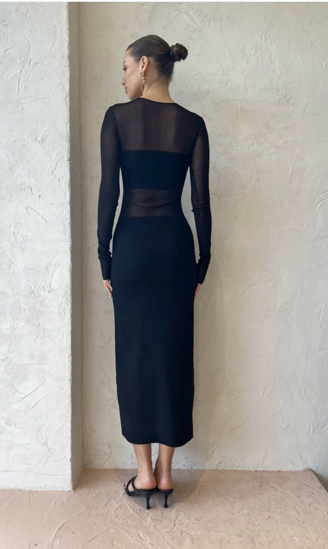 Sir The Label Impermanence Splice Maxi Dress Black Size 6 - 6 / Black - Dresses