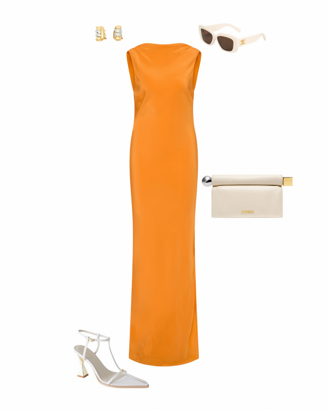 Sir The Label Isla Cowl Back Gown in Orange - Dresses