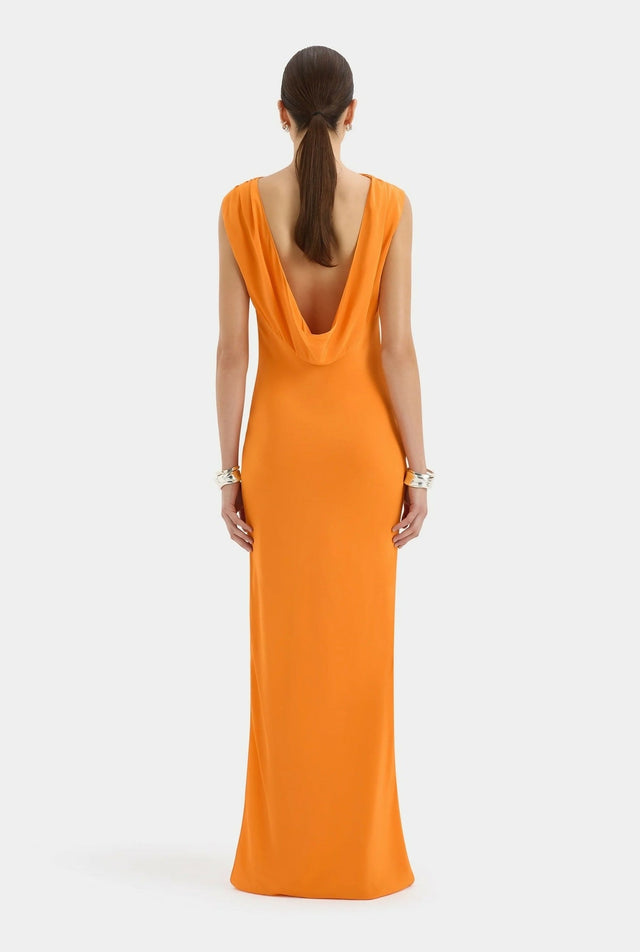 Sir The Label Isla Cowl Back Gown in Orange - Dresses