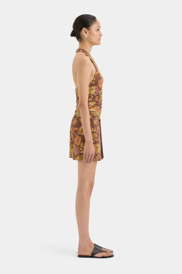 Sir The Label Josefina Corded Halter Mini Dress - 8 / Print - Dresses