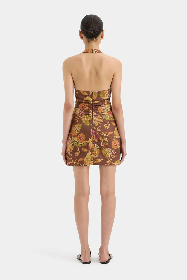 Sir The Label Josefina Corded Halter Mini Dress - 8 / Print - Dresses