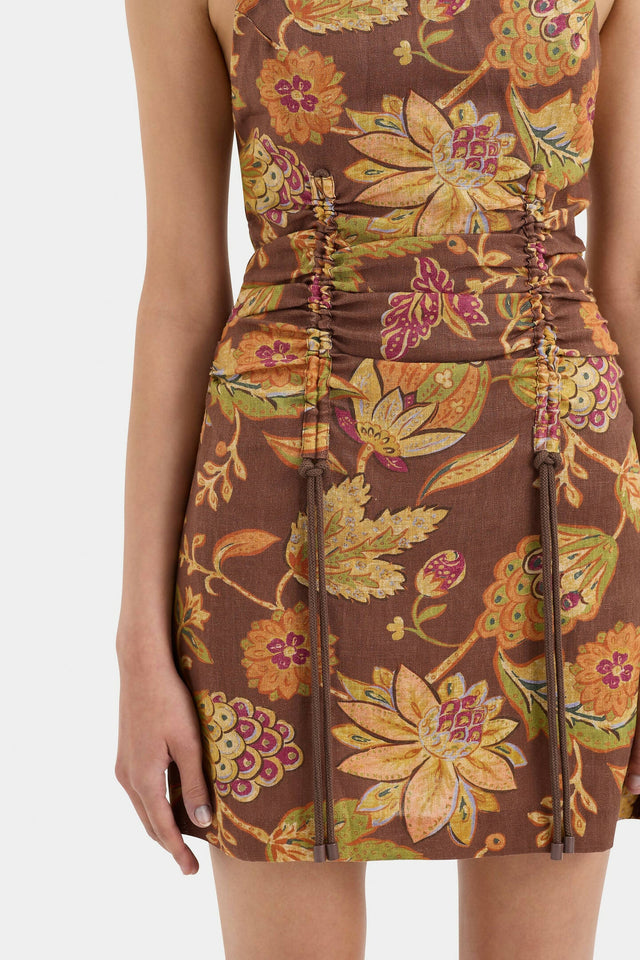 Sir The Label Josefina Corded Halter Mini Dress - 8 / Print - Dresses