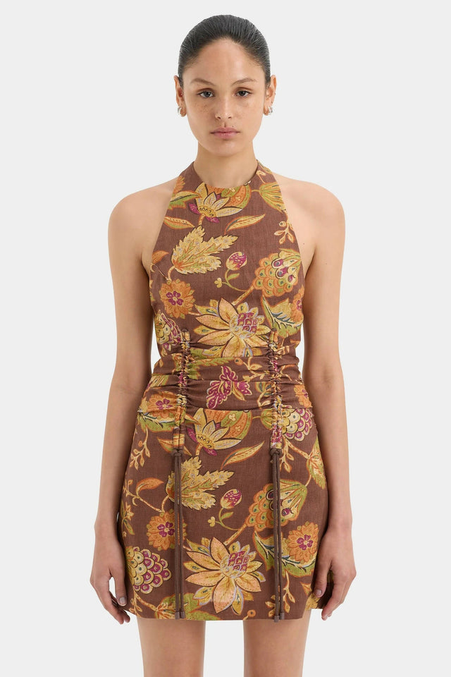 Sir The Label Josefina Corded Halter Mini Dress - 8 / Print - Dresses