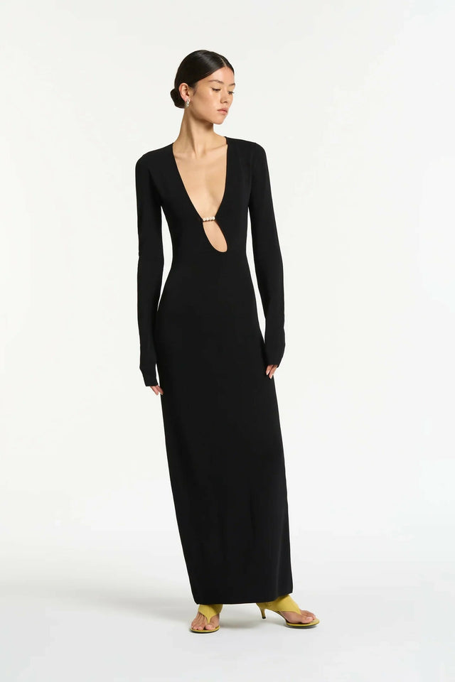 Sir The label Kinetic Bead Midi Dress - 6 / Black - Dresses