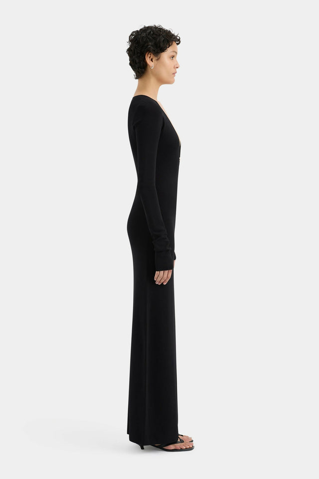 Sir the Label Kinetic Beaded Long Sleeve Maxi Dress Black Size /AU 6 - 6 / Black - Dresses