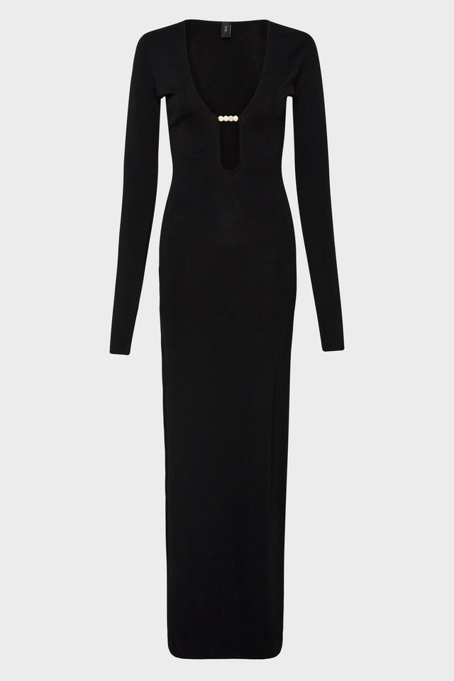Sir the Label Kinetic Beaded Long Sleeve Maxi Dress Black Size /AU 6 - 6 / Black - Dresses