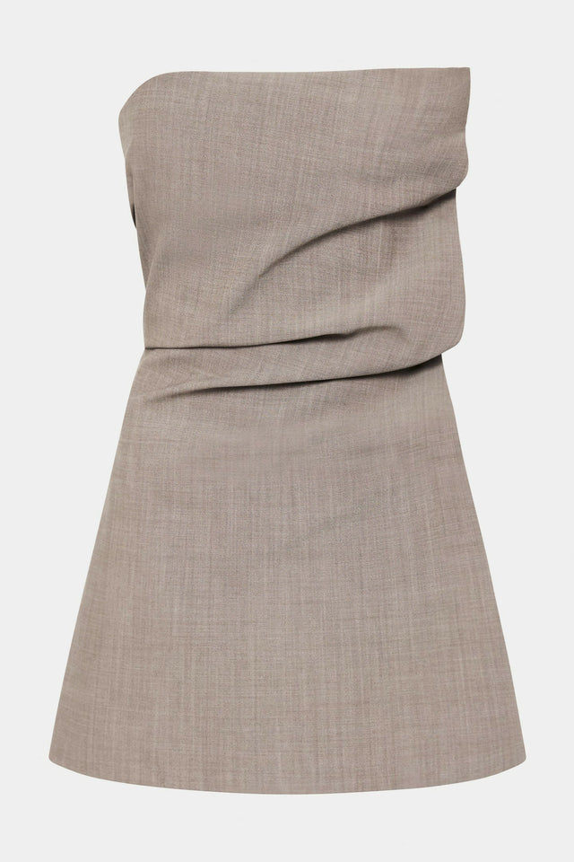 Sir The Label Leonardo Pleated Mini Dress - 6 / Gray - Dresses