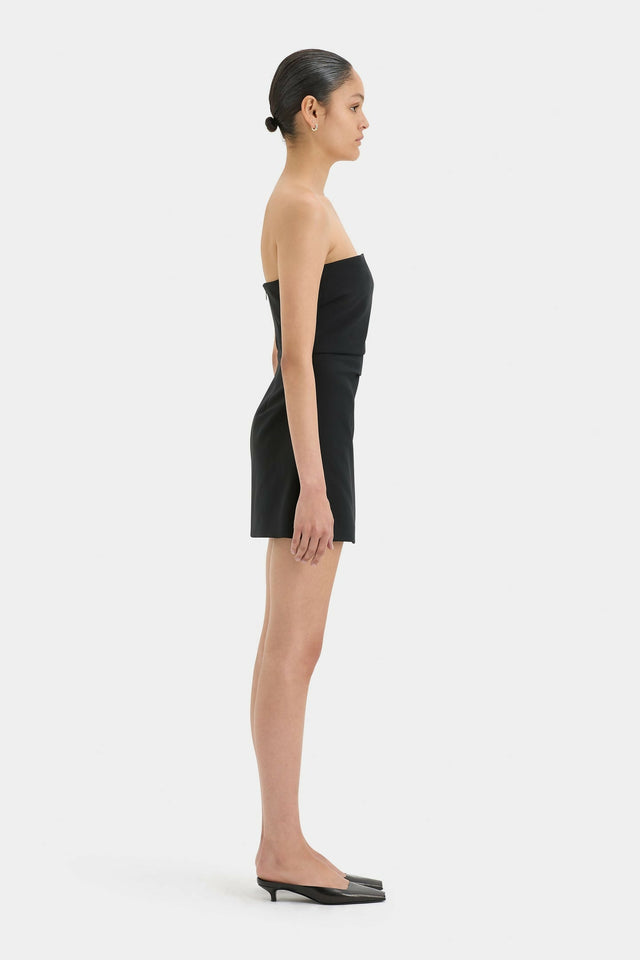 Sir The Label Leonardo Pleated Mini - Size 2 - 10 / Black - Dresses