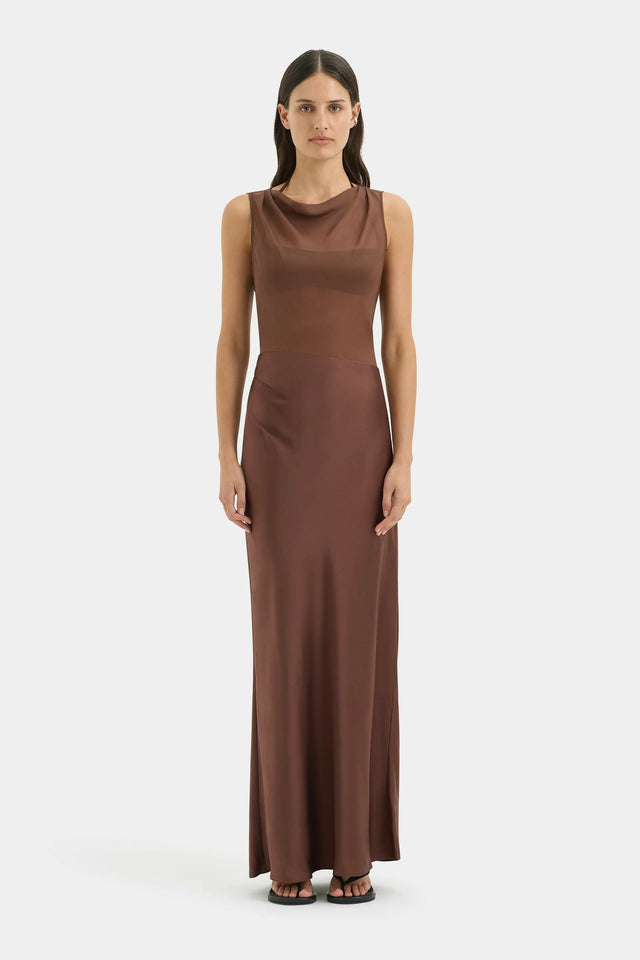 Sir The Label Luca Gown Dress Chestnut - 6 / Brown - Dresses