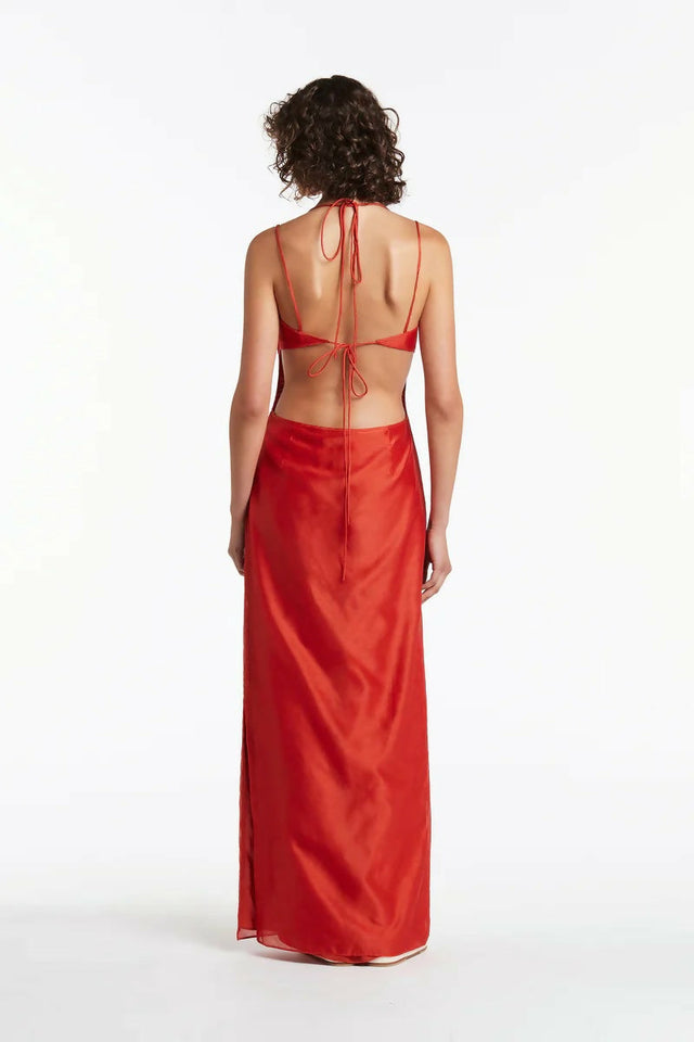 Sir the Label Lucelia Cutout Midi Dress Red - 4 / Red - Dresses