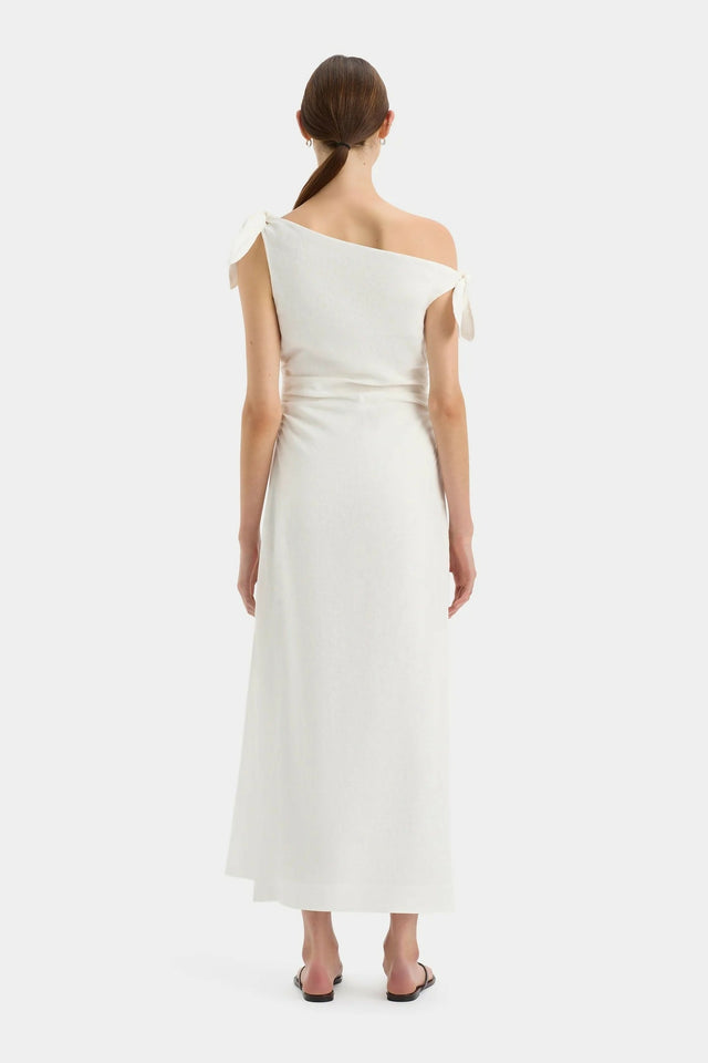 Sir The Label Off Shoulder Bettina Dress Size 12 - 10 / White - Dresses