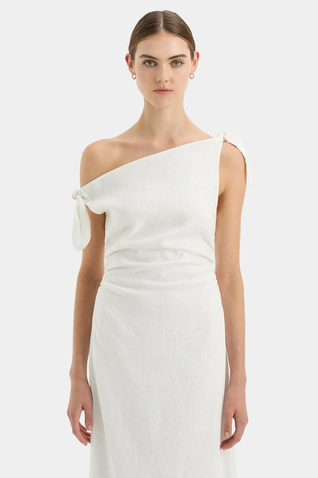 Sir The Label Off Shoulder Bettina Dress Size 12 - 10 / White - Dresses