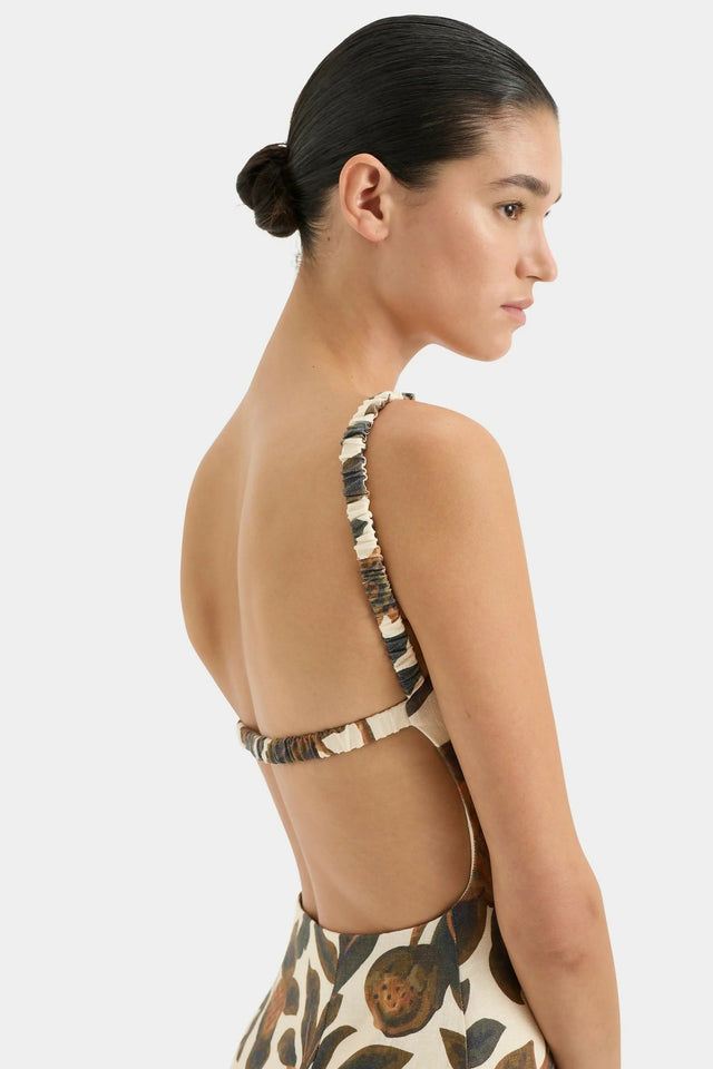 Sir the Label Primrose Ruched Midi Dress Ivory Tapestry Floral Size / AU 6 - 6 / Floral - Dresses