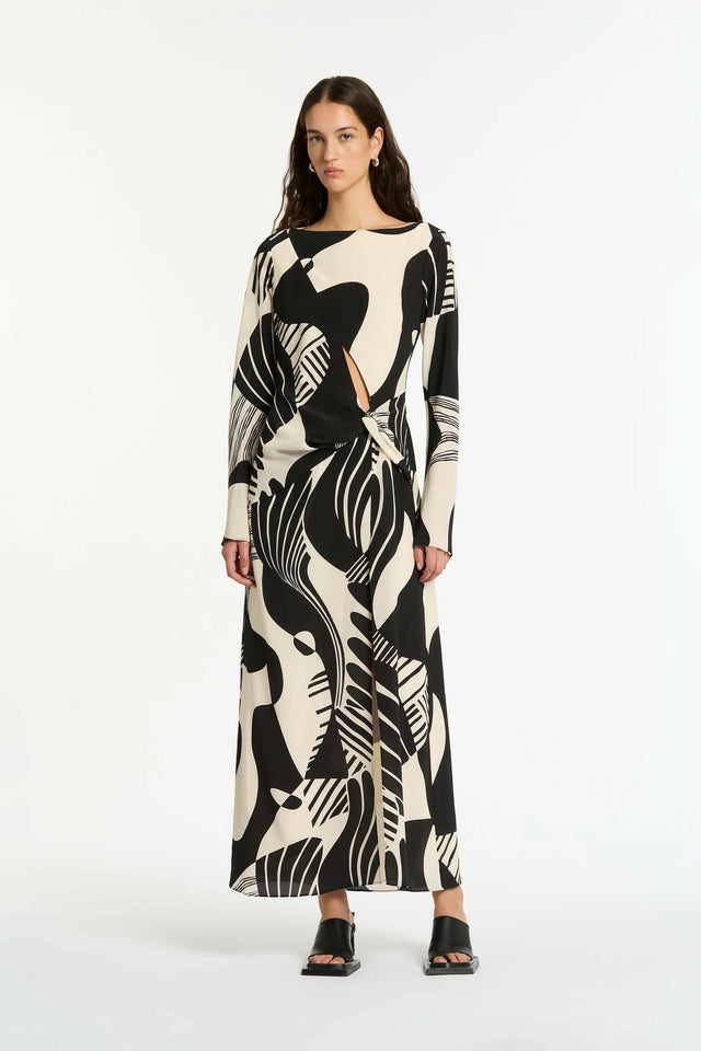 Sir The Label Realisme Twist Maxi Dress - 10 / Print - Dresses