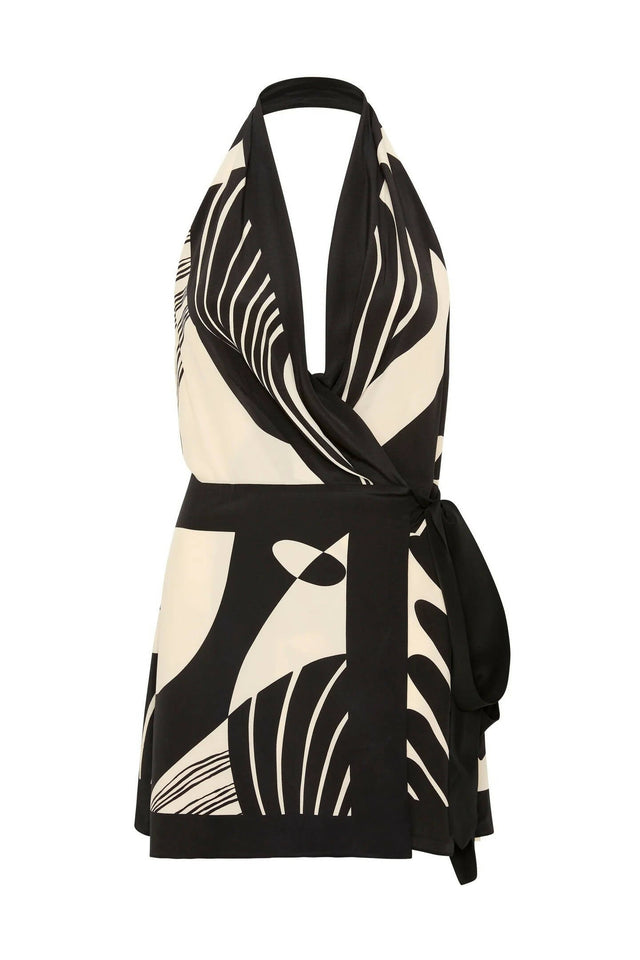 Sir The Label Realisme Wrap Halter Mini Dress - Dresses
