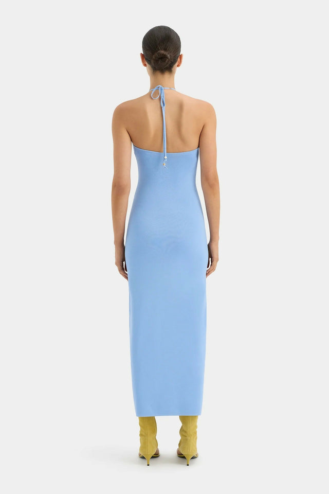 Sir The Label Salvador Beaded Halter Dress - 6 / Blue - Dresses