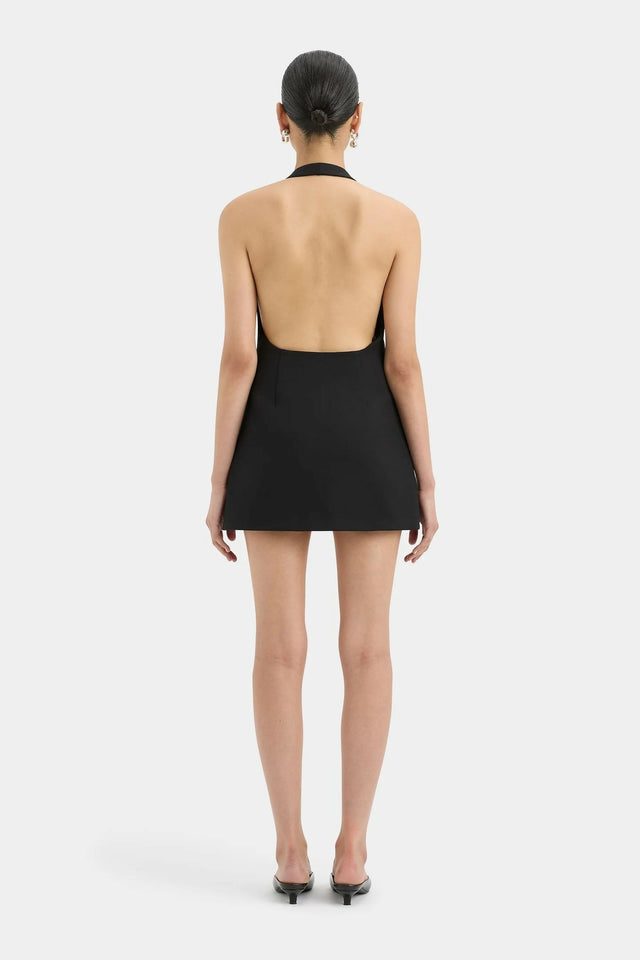 Sir The Label Sandrine Halter Mini Dress Black Size AU 12 - 12 / Black - Dresses