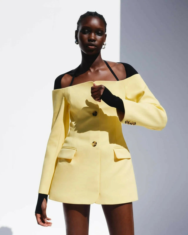 Sir The Label Sandrine Mini Dress in Limone Size 3/12 - 12 / Yellow - Dresses