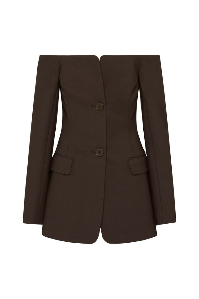 Sir The Label Sandrine Tailored Mini Dress - Brown - 8 / Brown - Dresses