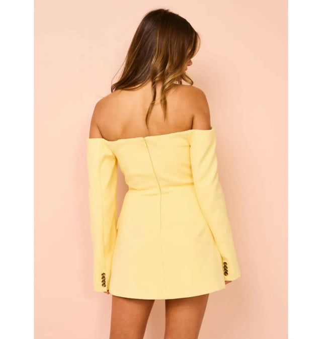 Sir the Label Sandrine Tailored Mini Dress In Limone - Dresses
