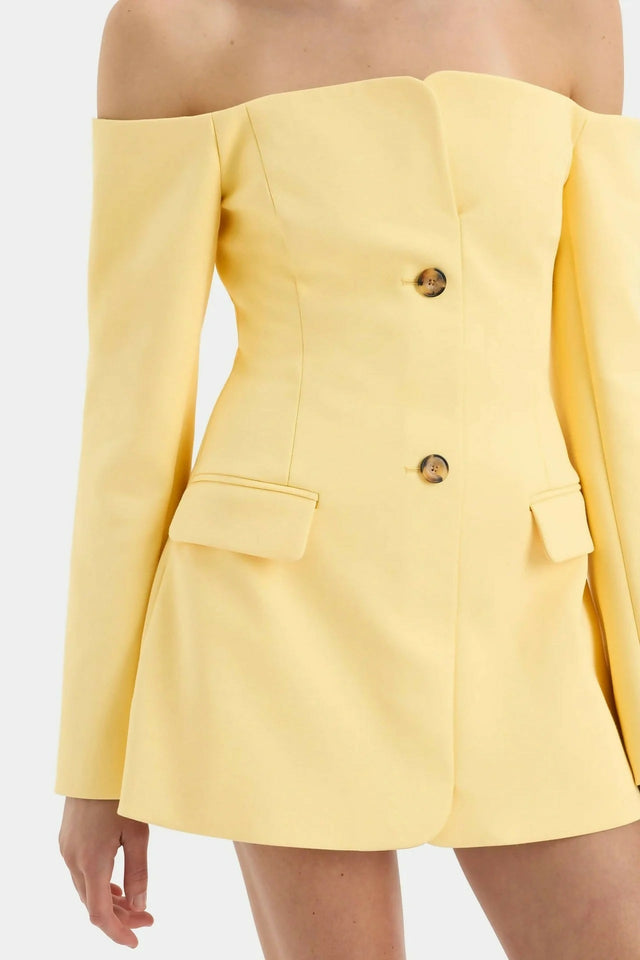 Sir The Label Sandrine Tailored Mini Dress Limone Size 3 - 12 / Yellow - Dresses