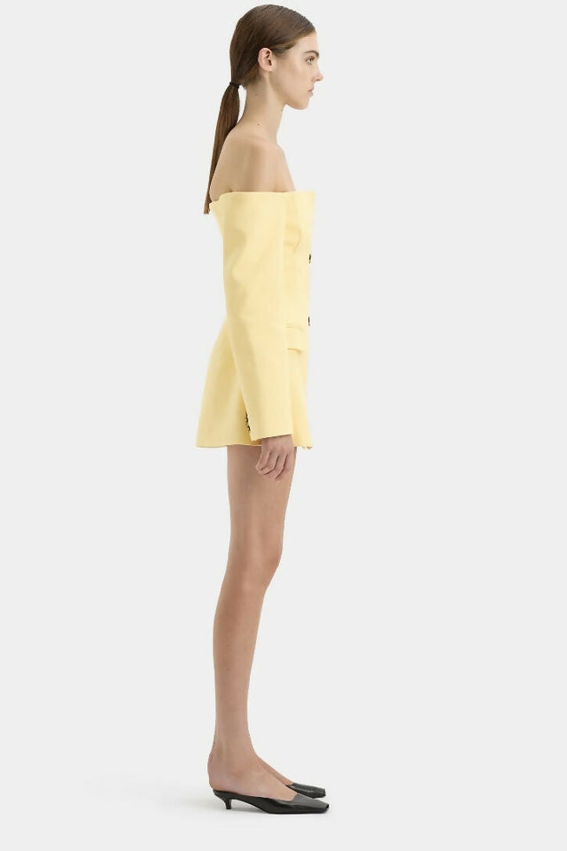 Sir The Label Sandrine Tailored Mini Dress Limone Size 8,10 - Dresses