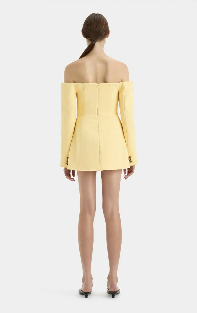 Sir The Label Sandrine Tailored Mini Dress Limone Size 8,10 - Dresses