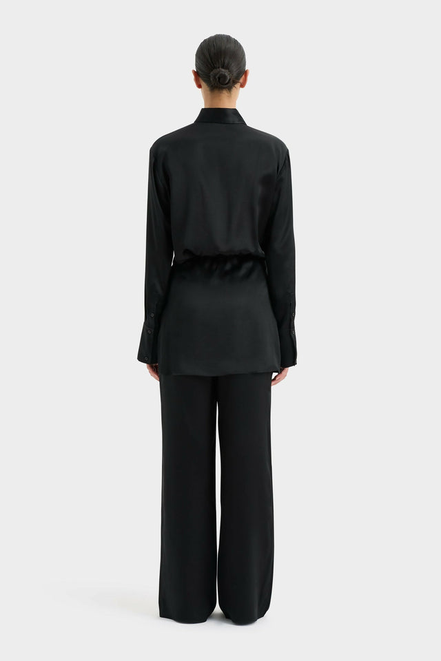 Sir The Label Sorrento Shirt Dress and Pant Set in Black - Outfit Sets