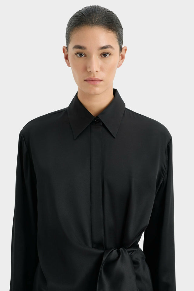 Sir The Label Sorrento Shirt Dress in Black - 6 / Black - Dresses