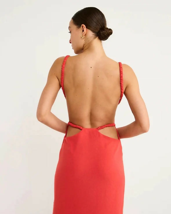 Sir The Label Spoerri Backless Gown - 6 / Red - Dresses
